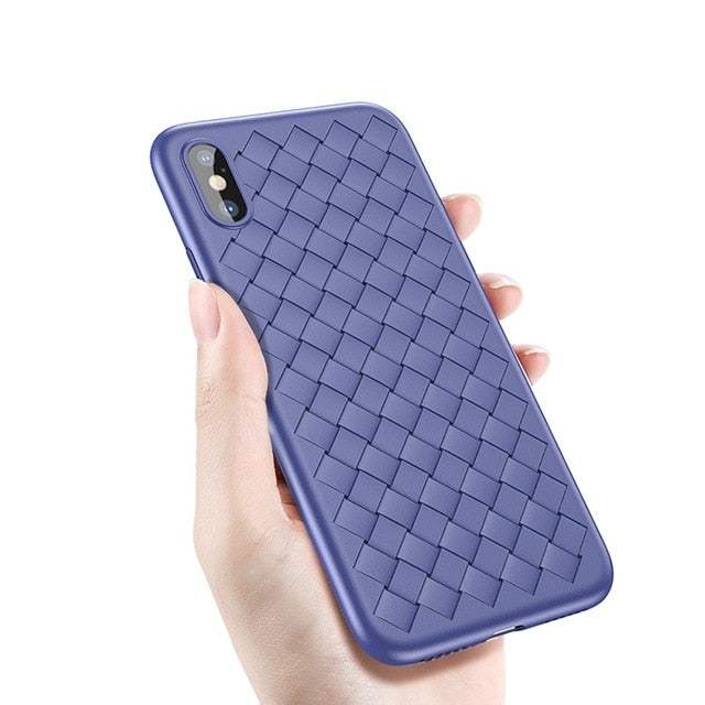Luxury Grid Pattern Case For iPhone X