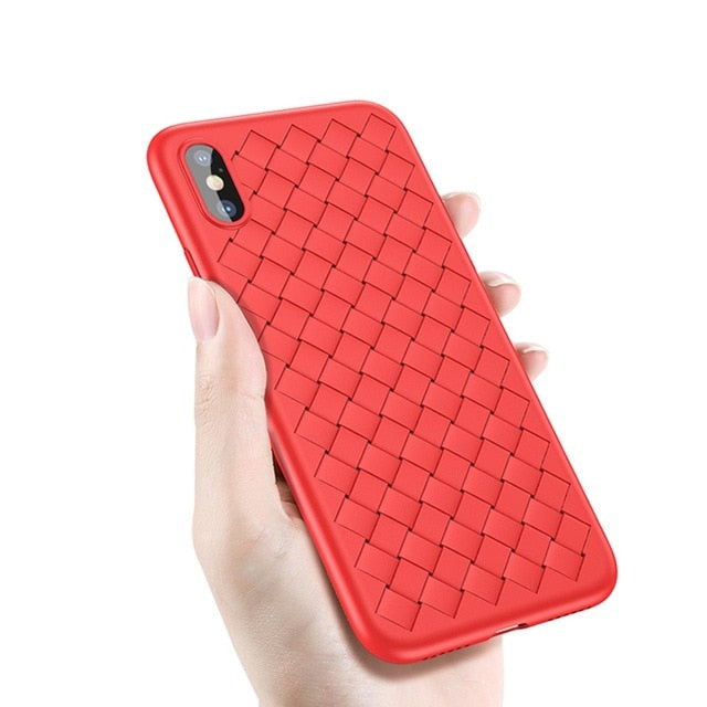 Luxury Grid Pattern Case For iPhone X