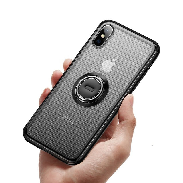 Matte case with Ring Holder and Magnetic Car Holder