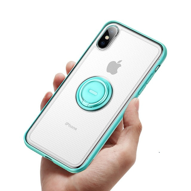 Matte case with Ring Holder and Magnetic Car Holder