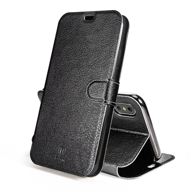 iPhone X Leather wallet case w/ phonestand