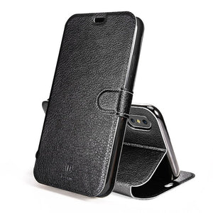 iPhone X Leather wallet case w/ phonestand