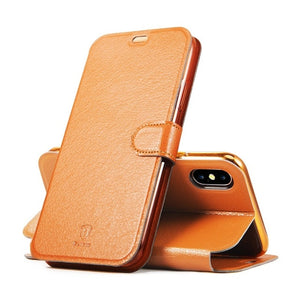 iPhone X Leather wallet case w/ phonestand