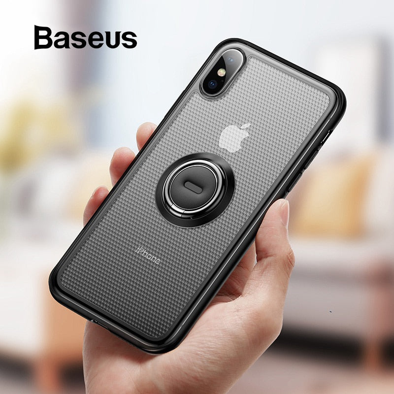 Matte case with Ring Holder and Magnetic Car Holder